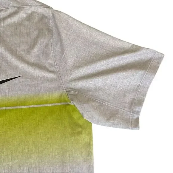 Men’s NIKE Dri-Fit Yellow Gray Stripe Polo Size XL - Picture 6 of 10